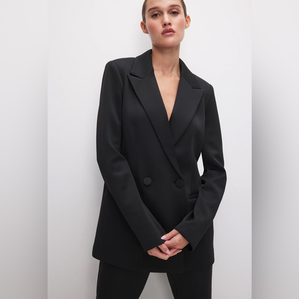Good American Size 2 (M) Scuba Blazer 2.0 Double Breasted